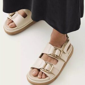 ALOHAS Harper Leather Slingback Buckled Sandal